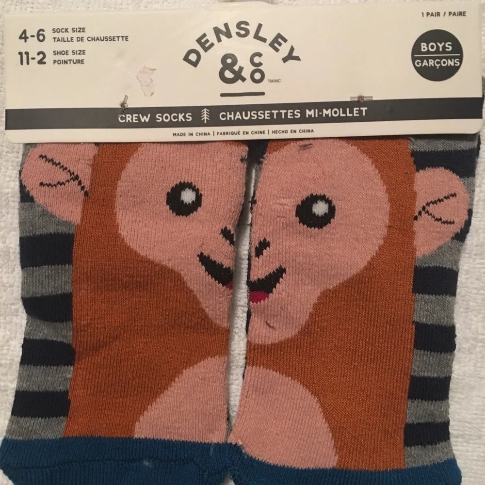 NWT Monkey Crew Socks